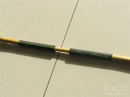 Applying resin glue to bamboo rod joints for DIY fishing pole